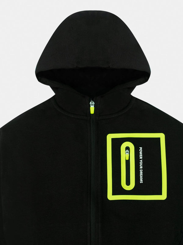 Stone Harbor BOY'S BLACK FLEECE ZIP THROUGH HOODIE