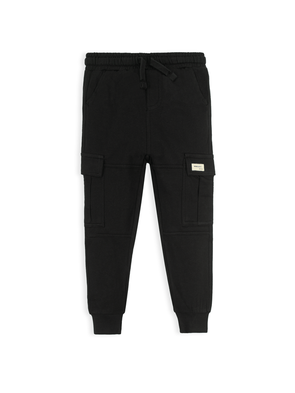 stone harbor BOY'S BLACK PANELED CARGO PANTS