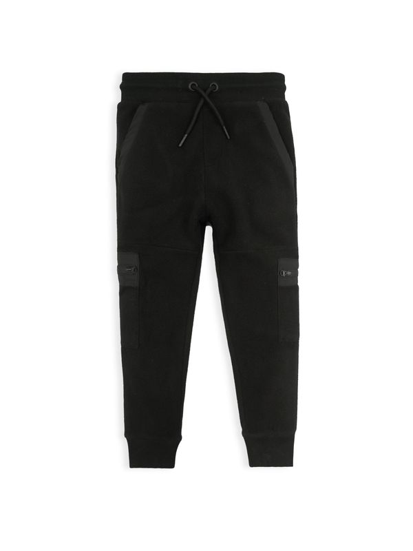stone harbor BOY'S BLACK POLAR FLEECE JOGGER
