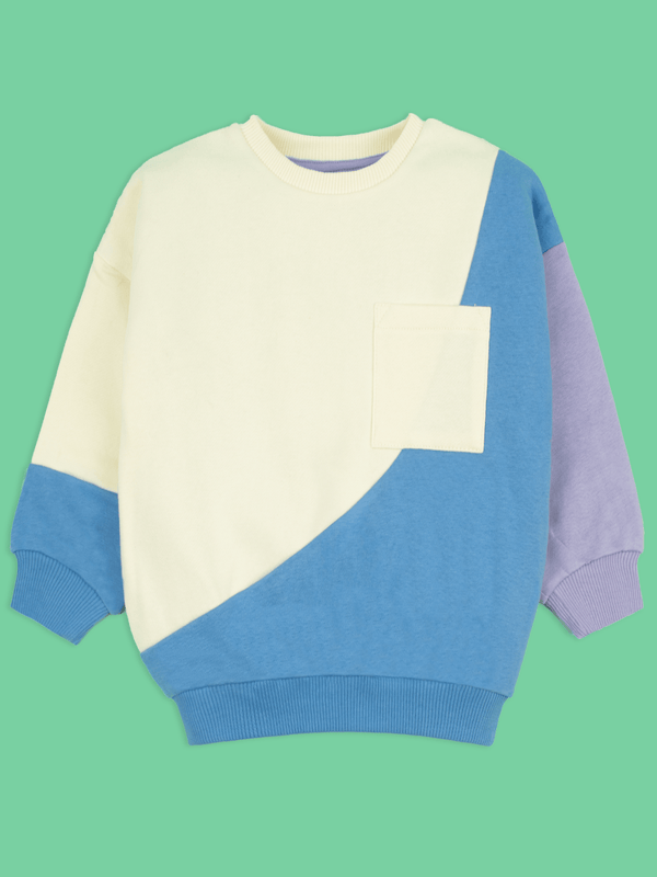 stone harbor BOY'S BLUE PANELED FLEECE SWEATSHIRT