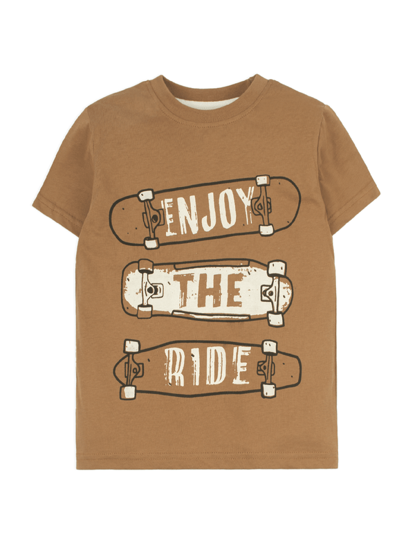 stone harbor BOY'S BROWN GRAPHIC T-SHIRT
