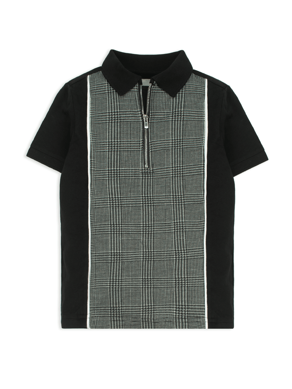 stone harbor BOY'S ELITE PANELED CHECK POLO