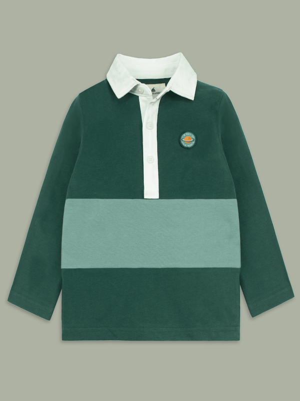 stone harbor BOY'S GREEN LONG SLEEVES POLO