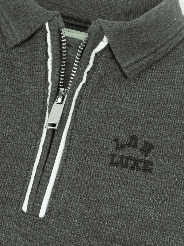 Stone Harbor BOY'S LUXE GREY LONG SLEEVES POLO