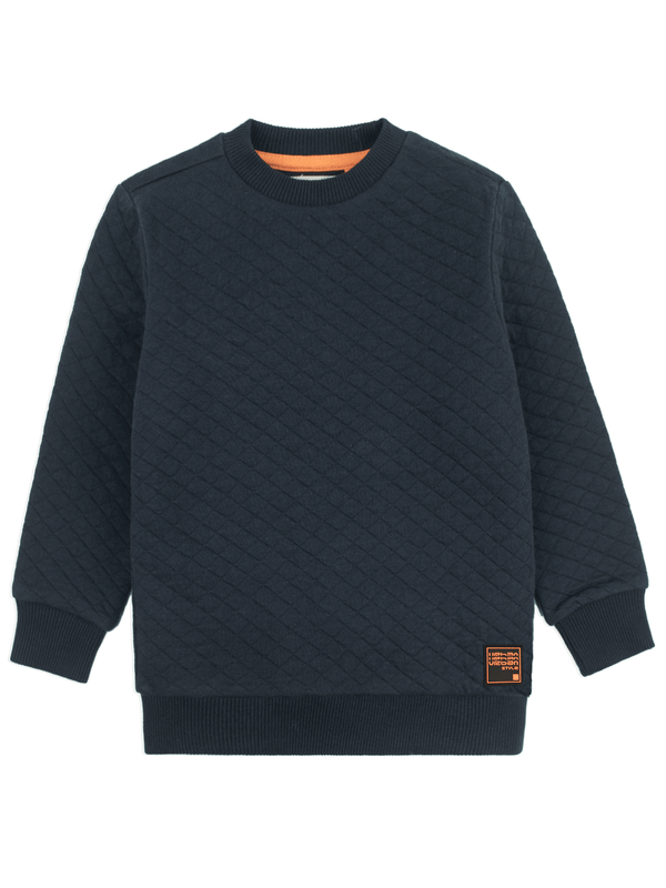 stone harbor BOY'S NAVY QUILT SWEATSHIRT