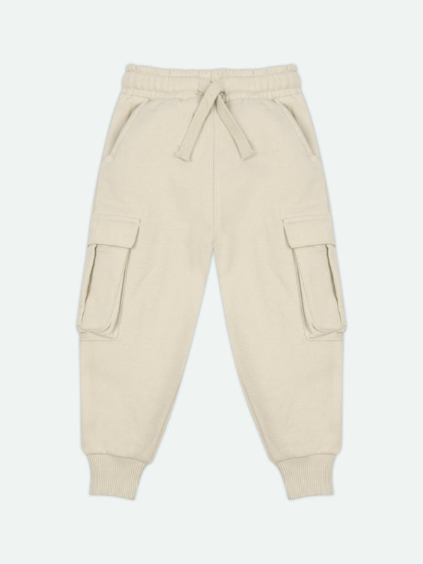 stone harbor BOY'S OFF WHITE FLEECE CARGO JOGGER