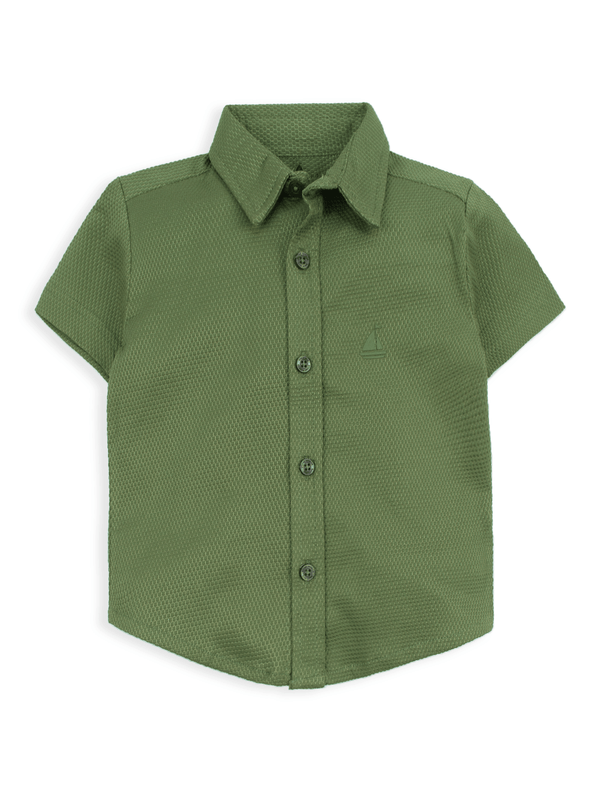 stone harbor BOY'S OLIVE POPCORN CASUAL SHIRT