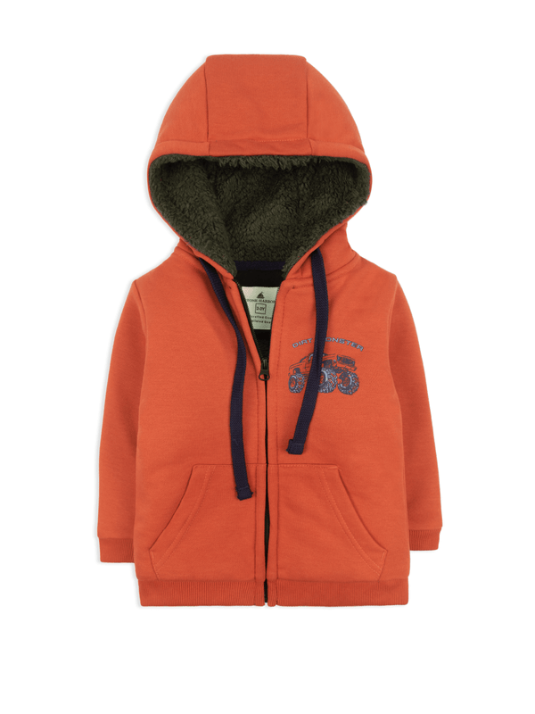stone harbor BOY'S PREMIUM ORANGE FUR HOODIE