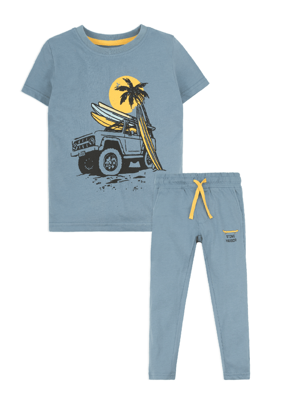 stone harbor BOY'S SLATE BLUE GRAPHIC TRACKSUIT