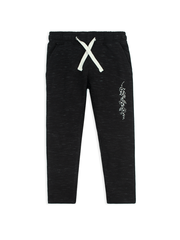 stone harbor GIRL'S BLACK MELANGE JOGGER