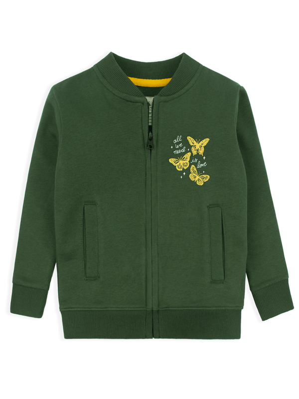 stone harbor GIRL'S D.GREEN FLEECE JACKET