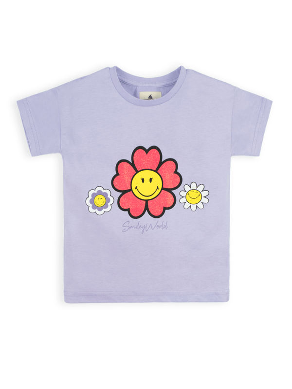 stone harbor GIRL'S GLITTERING SMILEY T-SHIRT
