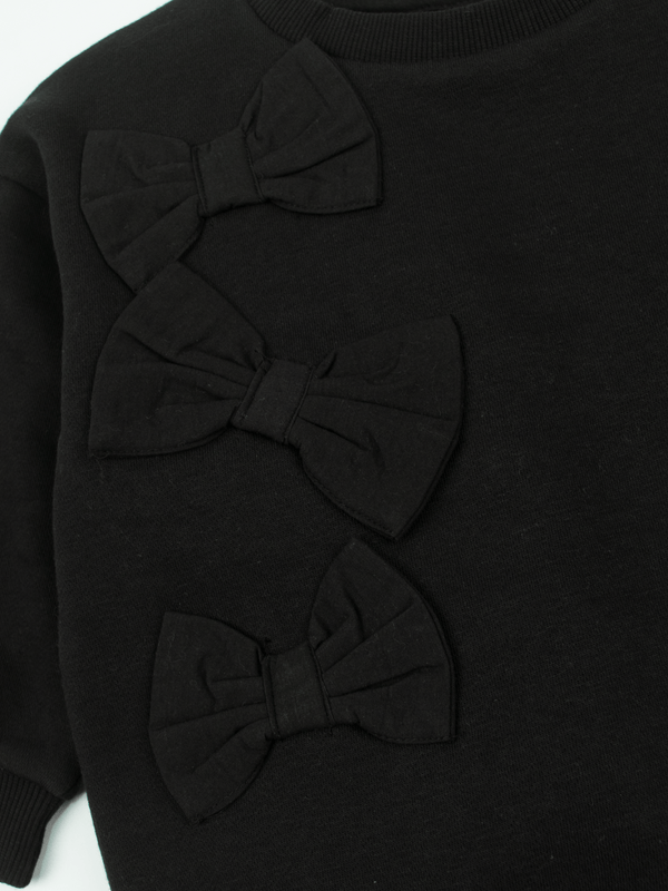 Stone Harbor GIRL'S JET BLACK FLEECE SWEATSHIRT