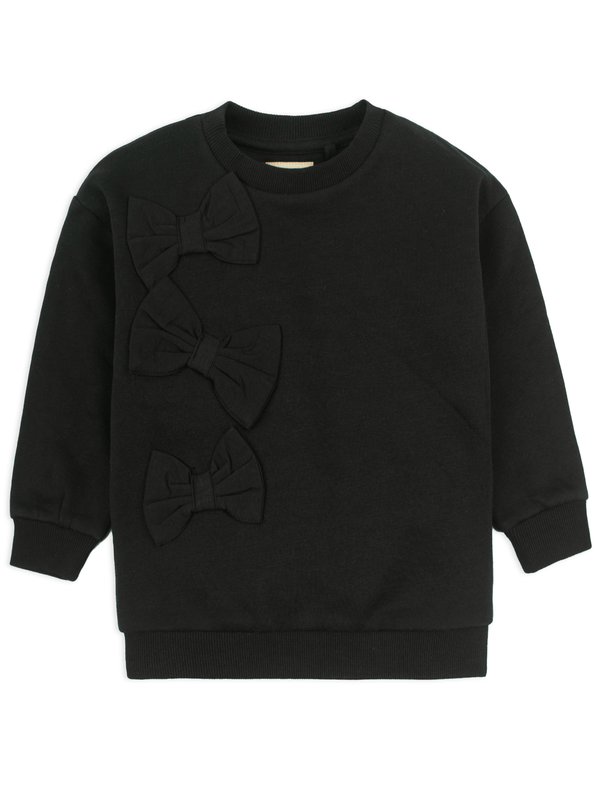 stone harbor GIRL'S JET BLACK FLEECE SWEATSHIRT