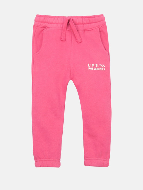 stone harbor GIRL'S LIMITLESS PINK FLEECE JOGGER