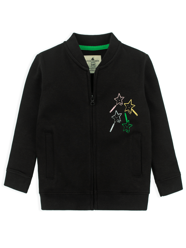 stone harbor GIRL'S LITTLE STARS BLACK JACKET
