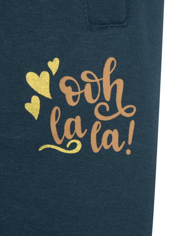 Stone Harbor GIRL'S NAVY FLEECE GRAPHIC JOGGER