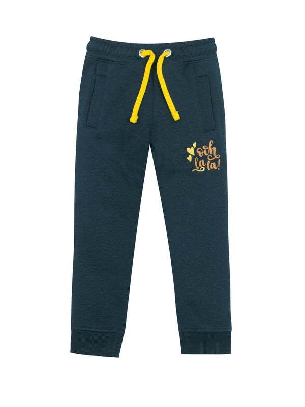 stone harbor GIRL'S NAVY FLEECE GRAPHIC JOGGER