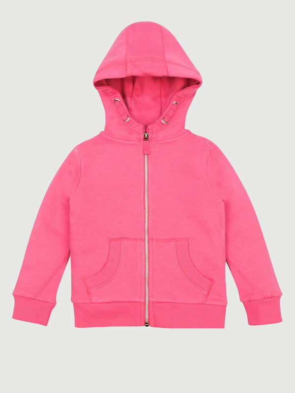 stone harbor GIRL'S PINK FLEECE ZIP THROUGH HOODIE