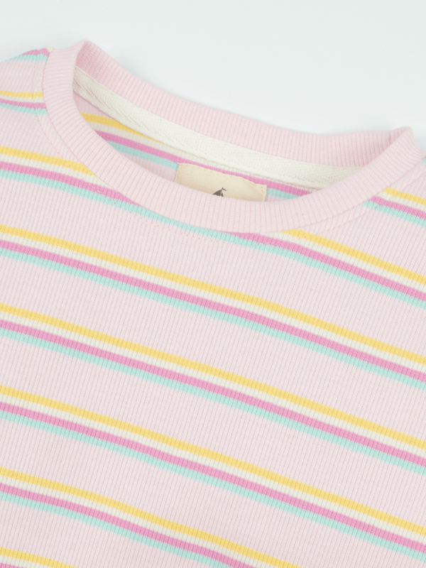 Stone Harbor GIRL'S PINK STRIPER SWEATSHIRT