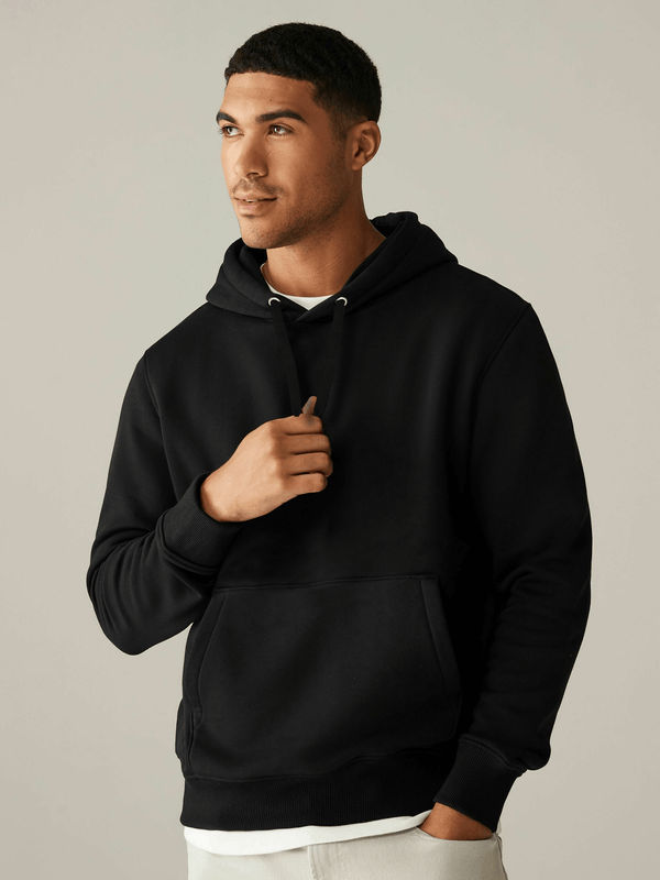 stone harbor MEN'S BLACK FLEECE PULL OVER HOODIE