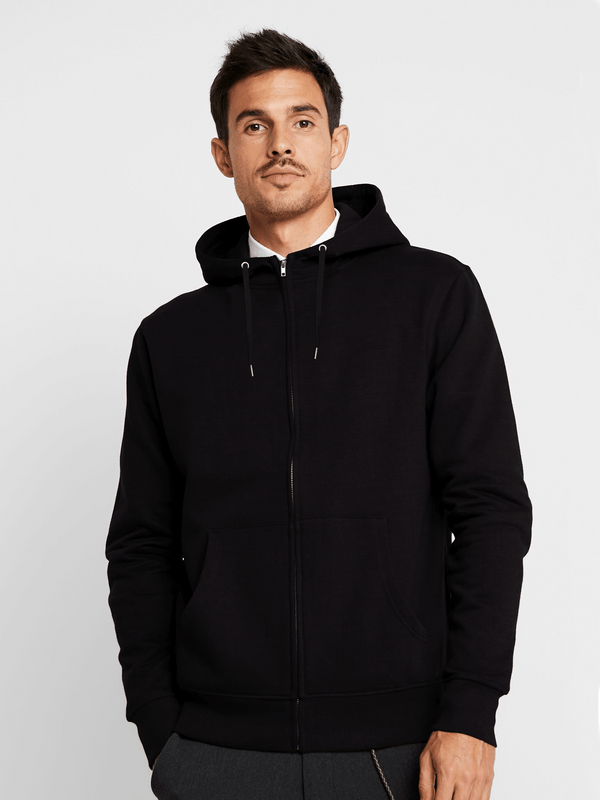 stone harbor MEN'S BLACK FLEECE ZIPPER HOODIE