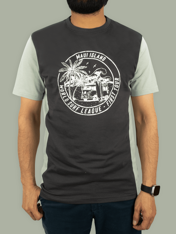 stone harbor MEN'S CHARCOAL GRAPHIC T-SHIRT