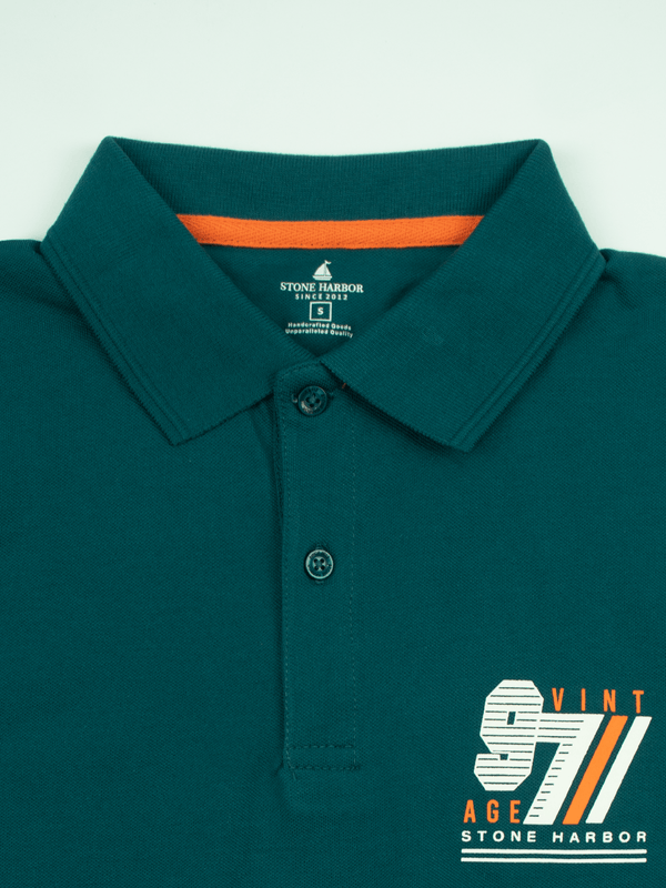 Stone Harbor MEN'S DARK TEAL VINTAGE POLO
