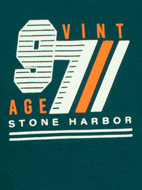 Stone Harbor MEN'S DARK TEAL VINTAGE POLO