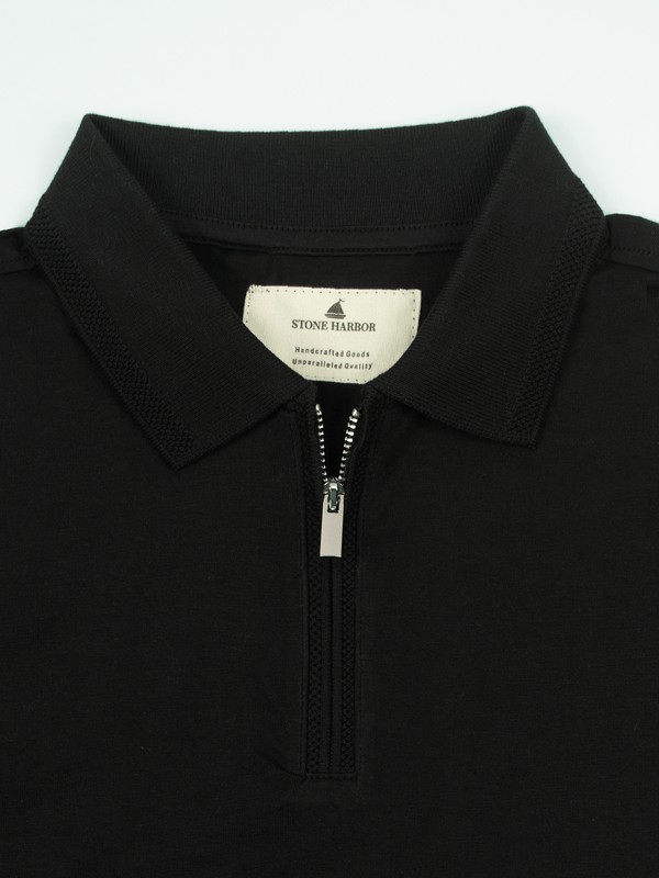 Stone Harbor MEN'S ELITE BLACK POLO SHIRT