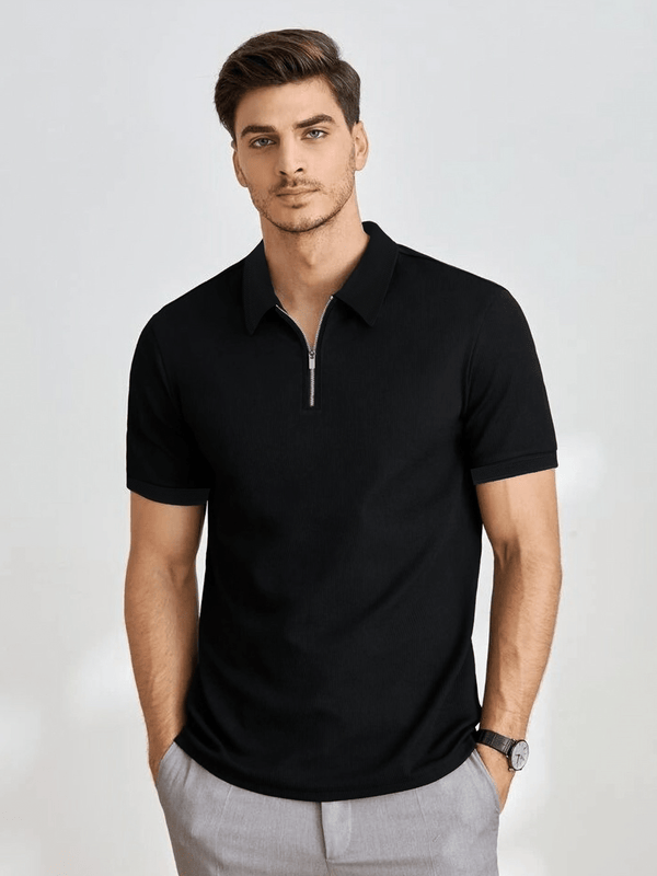 stone harbor MEN'S ELITE BLACK POLO SHIRT