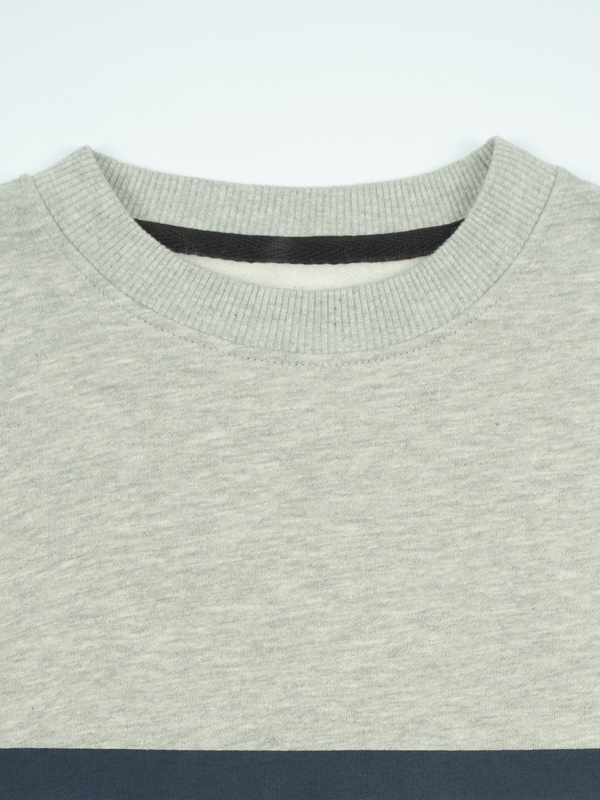 Stone Harbor MEN'S GREY STRIPED FLEECE SWEATSHIRT