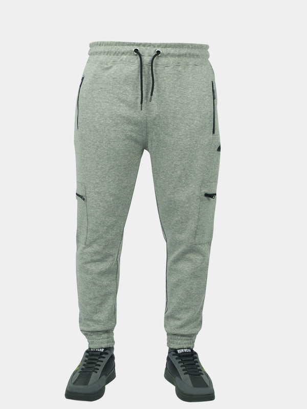 stone harbor MEN'S GREY ZIPPED CARGO JOGGER