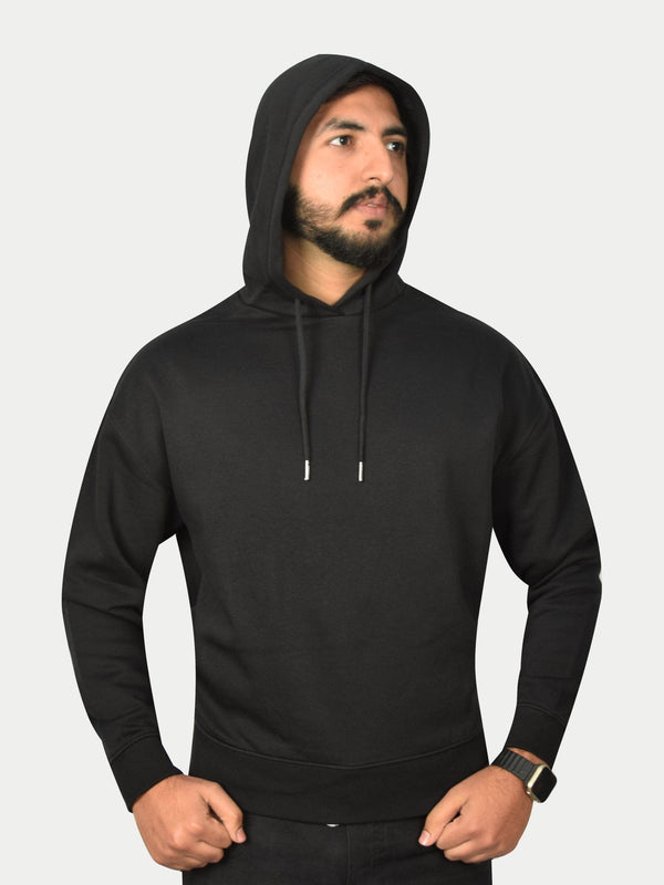 stone harbor MEN'S JET BLACK FLEECE HOODIE