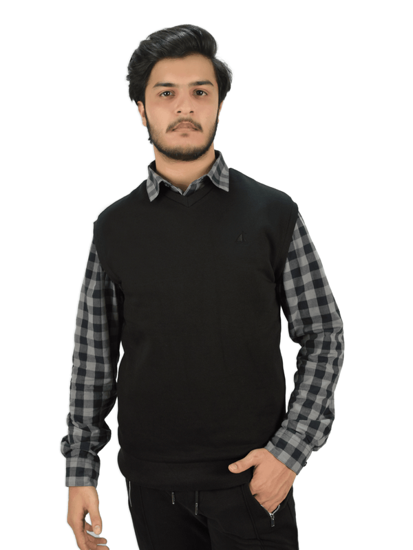 stone harbor MEN'S JET BLACK FLEECE SWEATER