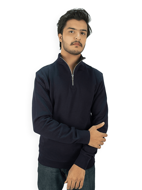 stone harbor MEN'S NAVY FLEECE QUARTER ZIP JACKET