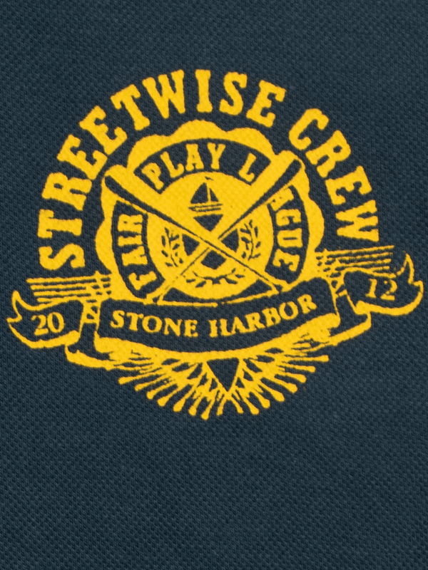 Stone Harbor MEN'S NAVY PANELED POLO SHIRT