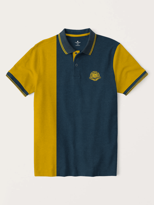 stone harbor MEN'S NAVY PANELED POLO SHIRT