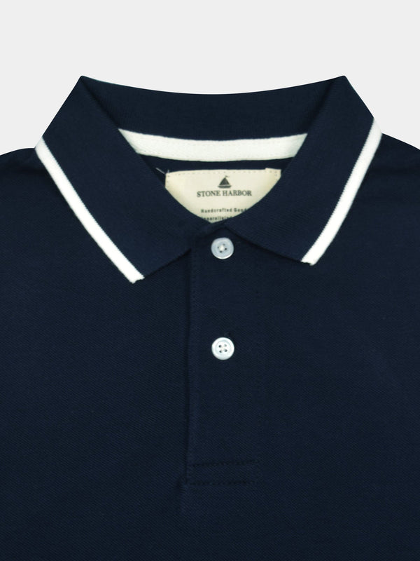Stone Harbor MEN'S NAVY PIQUE POLO SHIRT