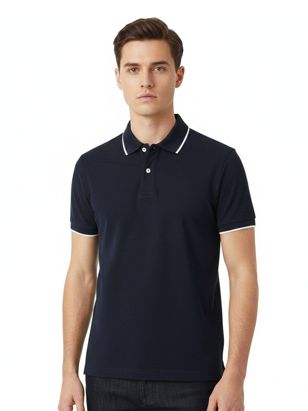 stone harbor MEN'S NAVY PIQUE POLO SHIRT