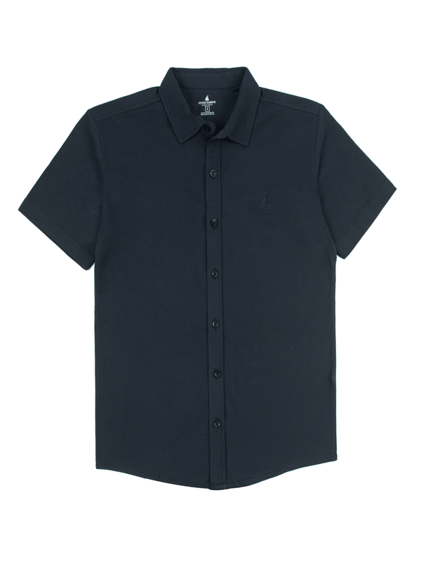 stone harbor MEN'S NAVY POPCORN CASUAL SHIRT