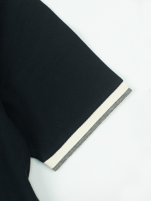 Stone Harbor MEN'S NAVY TEXTURED POLO SHIRT