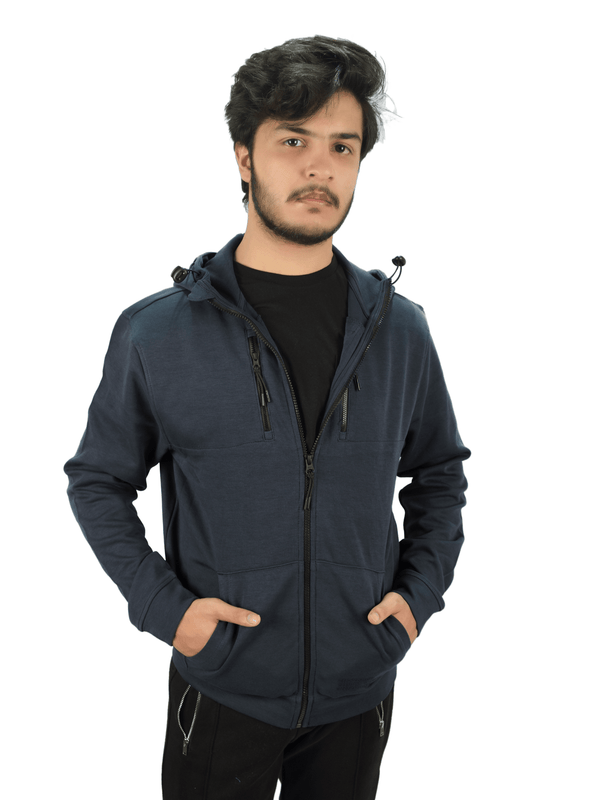 stone harbor MEN'S NAVY ZIP-THROUGH HOODY