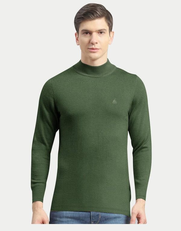 stone harbor MEN'S OLIVE SIGNATURE MOCK NECK SHIRT