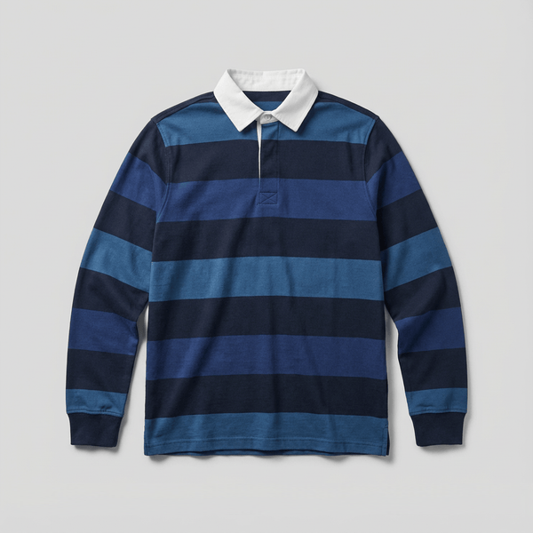 stone harbor MEN'S PREMIUM BLACK STRIPED RUGBY