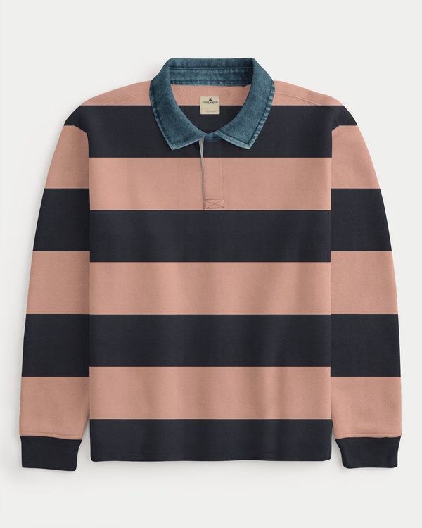 stone harbor MEN'S PREMIUM KNITTED STRIPER RUGBY