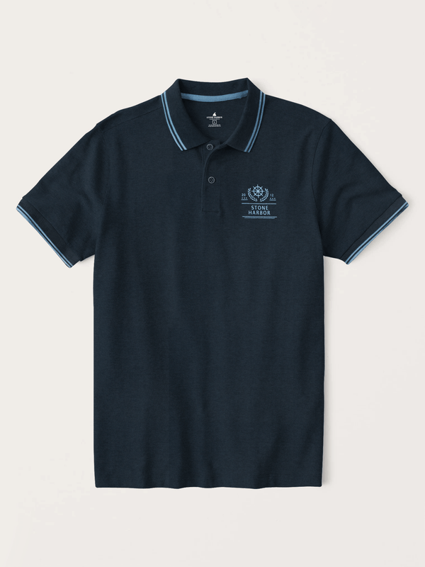 stone harbor MEN'S PREMIUM NAVY POLO SHIRT