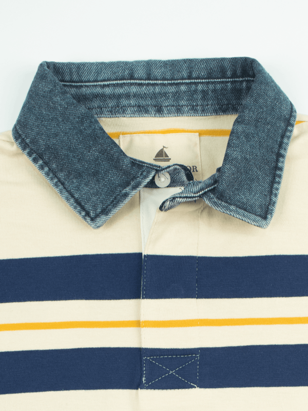 Stone Harbor MEN'S PREMIUM WHITE STRIPER RUGBY