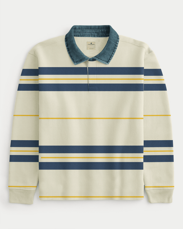 stone harbor MEN'S PREMIUM WHITE STRIPER RUGBY