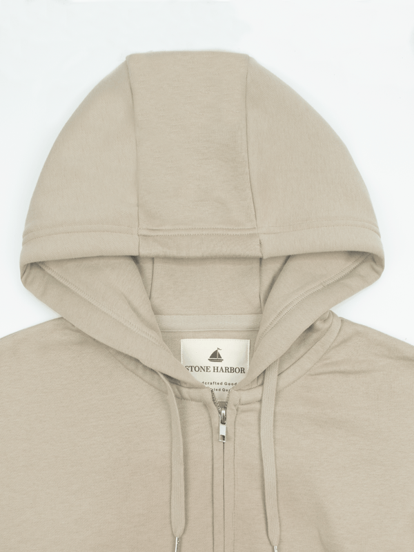 Stone Harbor MEN'S SAND FLEECE ZIPPER HOODIE